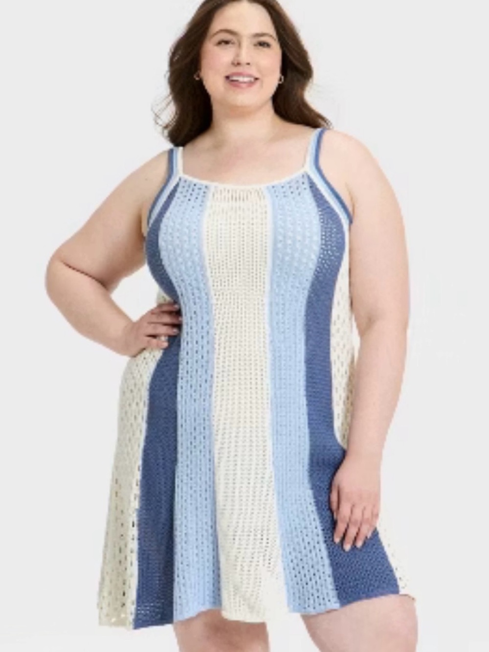 Universal Thread Women's Mini
Sweater Dress Blue Striped Size 2X NWT
